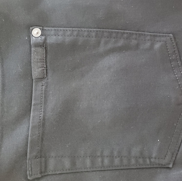 7 For All Mankind Skinny Jean Black Shimmer Ankle Crop Soft Stretch Pant 32 - Picture 3 of 4